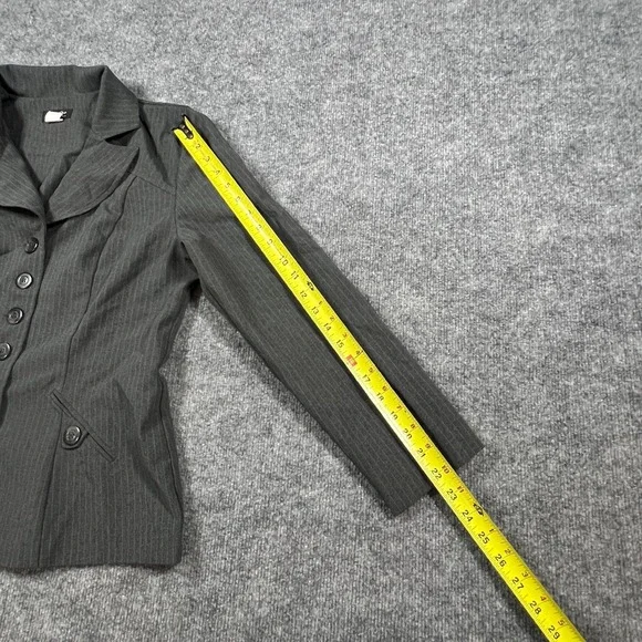 Spago Blazer Jacket Womens 10 Charcoal Gray Single Breasted Notch Lapel Formal - Picture 10 of 14